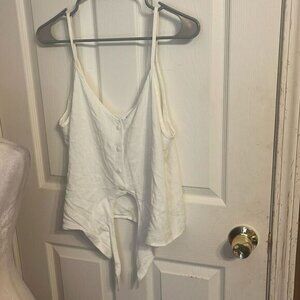 NWT TopShop Polly Tie -Front Button up crop top camisole size 10